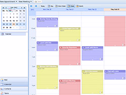 A modern digital calendar on a computer screen.
