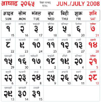 Nepali calendar.